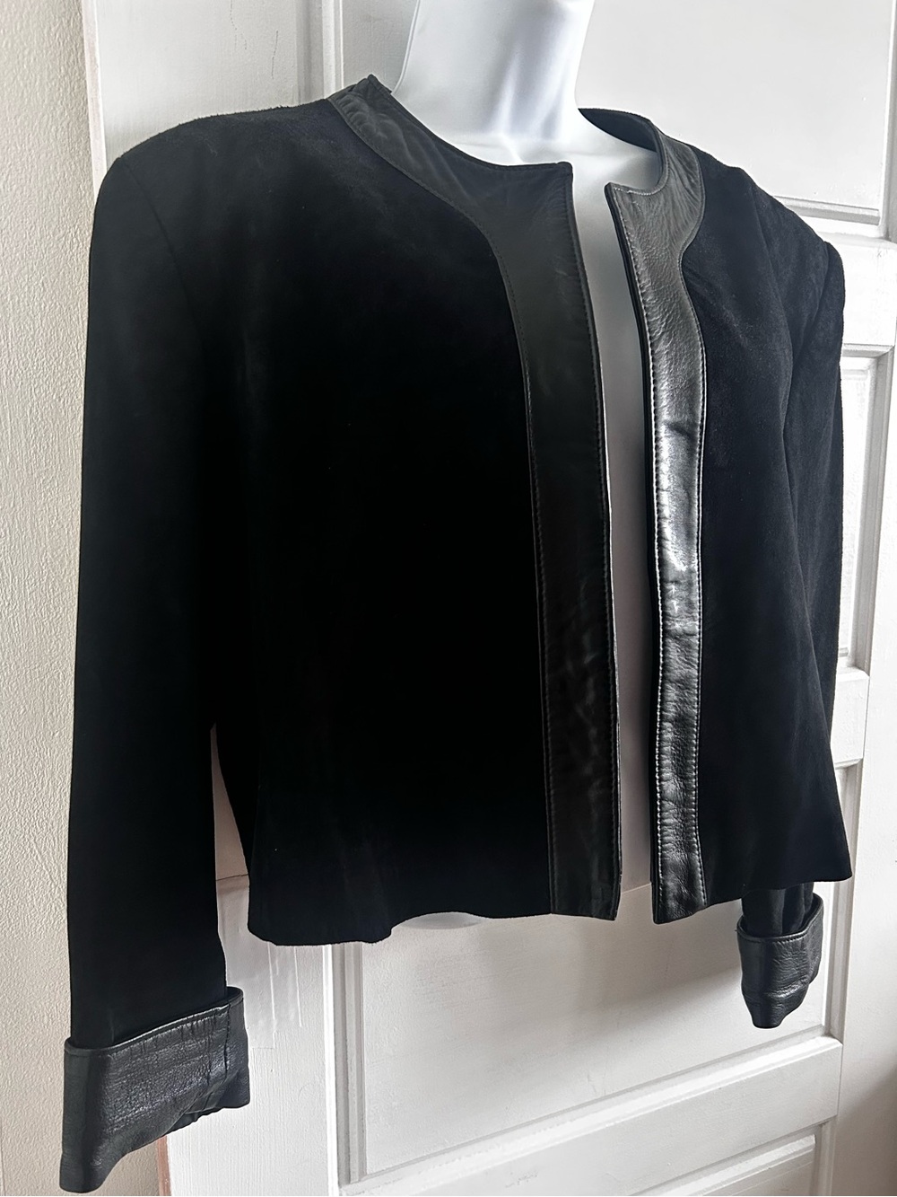 Marquis Made in Canada 100% Leather Suede Jacket Black